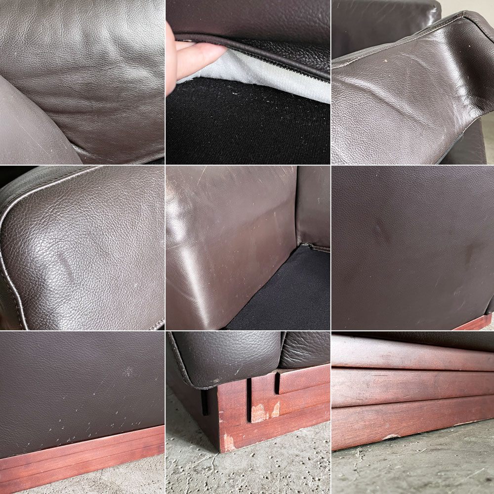 Cassina カッシーナ 622 IMPERIAL TOKYO インペリアルトーキョー 1人掛けソファ 1PSOFA 本革 帝国ホテル フランク・ロイド・ライト 廃番 A 〓