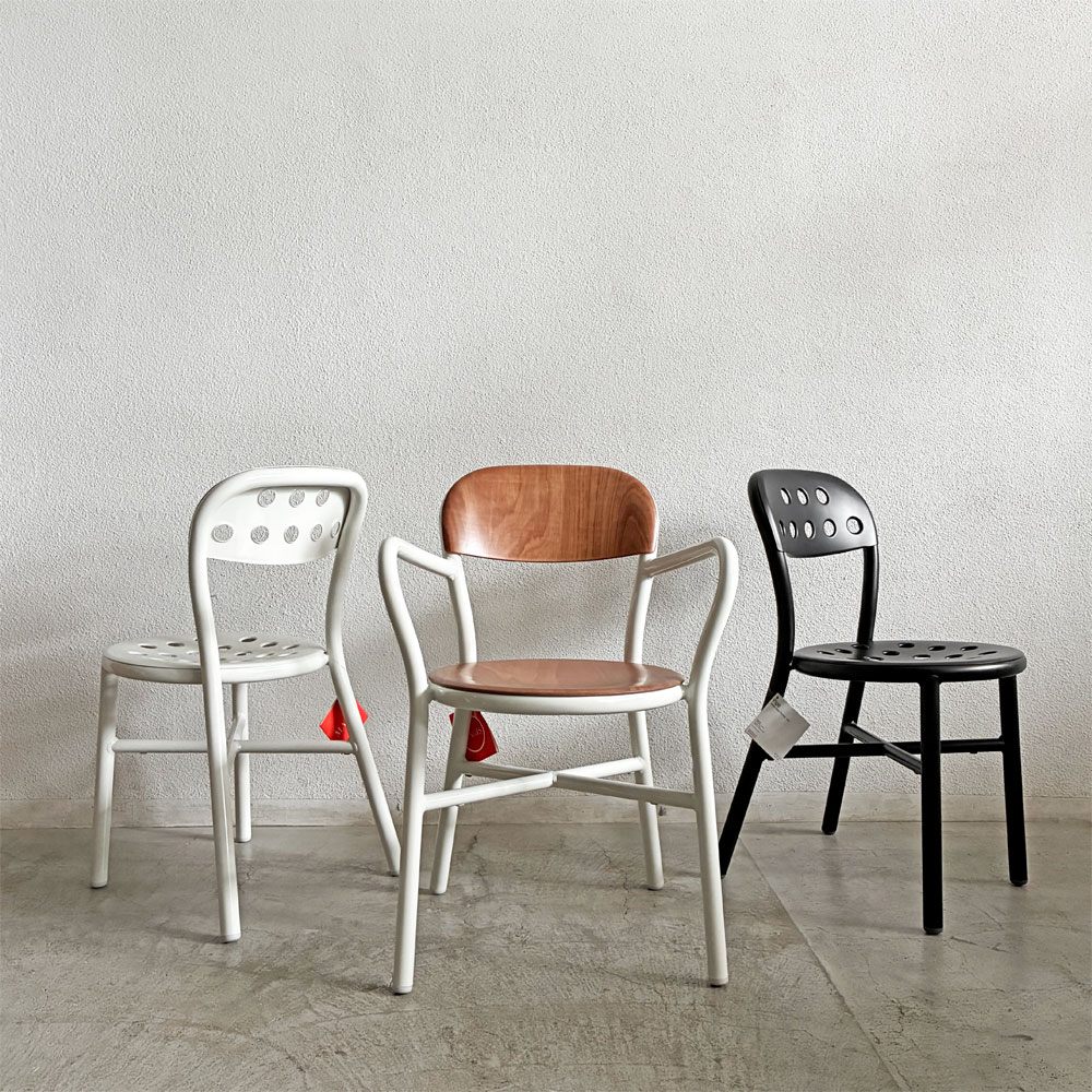 マジス MAGIS パイプチェア Pipe Chair ダイニングチェア パンチングシート アームなし ブラック 屋外使用可 ジャスパー・モリソン 未使用品 定価￥90,200- 〓