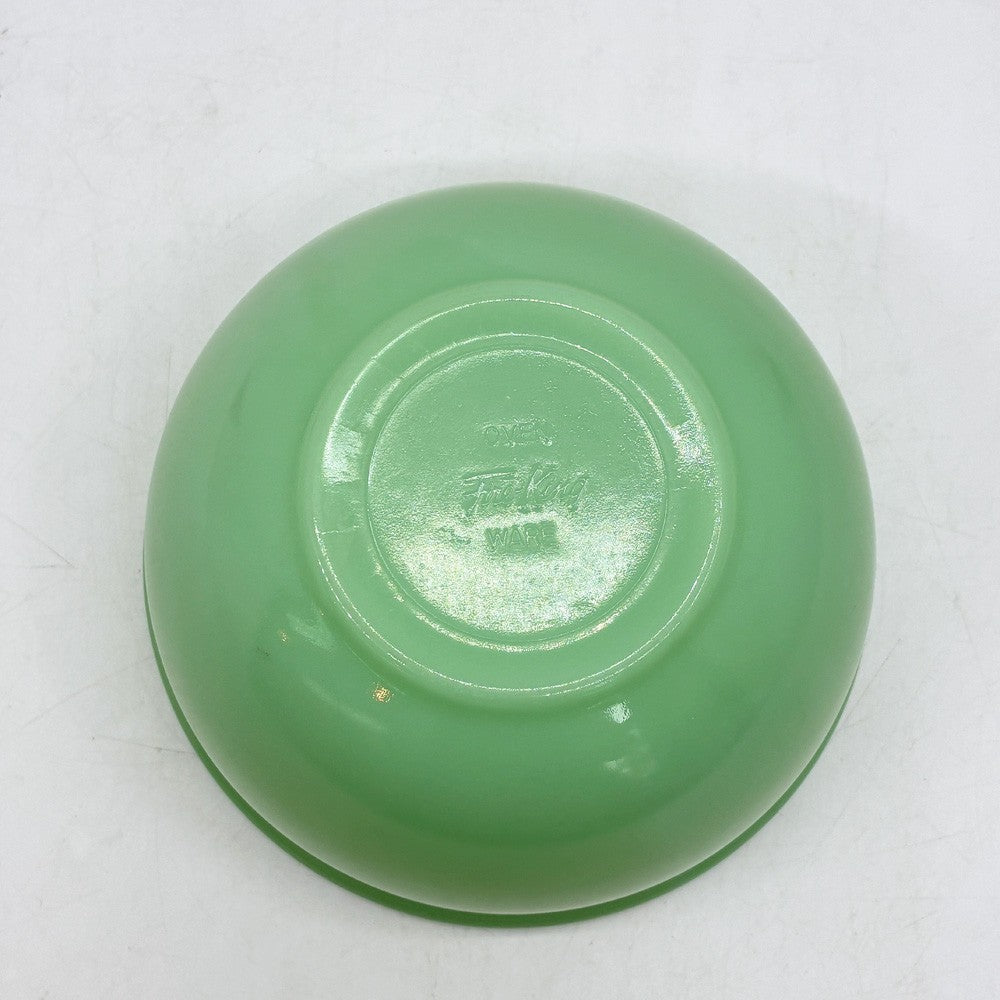 ファイヤーキング FIRE KING ジェダイ JADE-ITE ビーデッドエッジボウル 15.5cm ミルクガラス USビンテージ アンカーホッキング ●