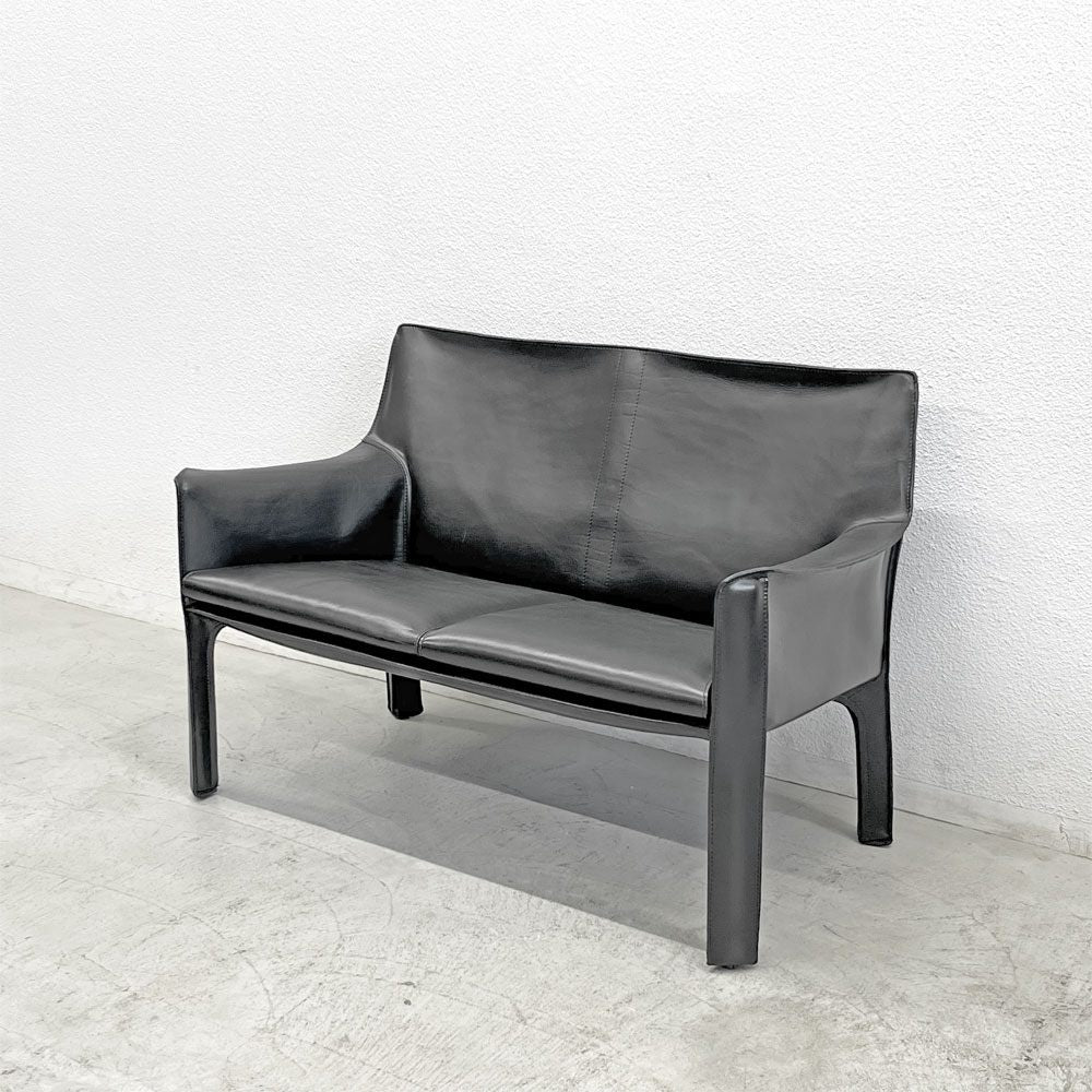 カッシーナ Cassina 414 CAB ラウンジアームチェア 2シーター キャブチェア 本革 マリオ・ベリーニ A 〓