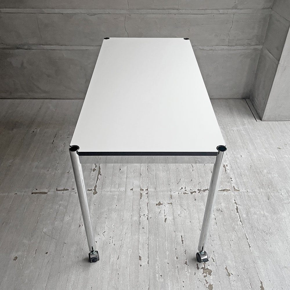 USMハラー USM Haller モジュラーファニチャー ハラーテーブル ワークデスク ダイニングテーブル パールグレーラミネート (ホワイト) キャスター モダン スイス ♪