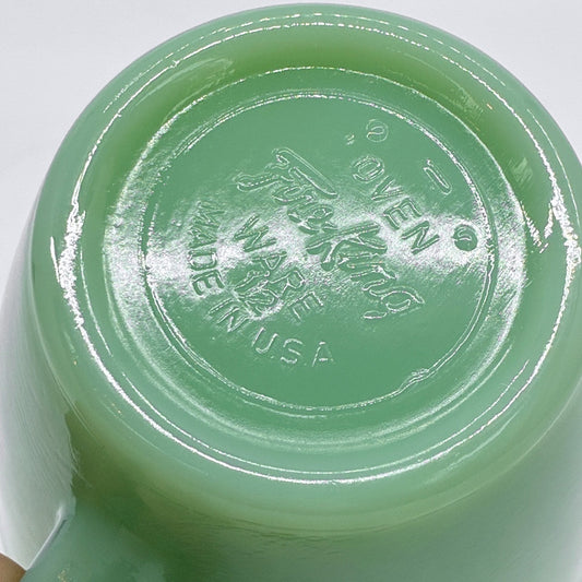 ファイヤーキング Fire King レストランウェアシリーズ ジェダイ Jade-ite ストレート カップ＆ソーサー Straight Cup&Saucer ミルクガラス USビンテージ アンカーホッキング A ●