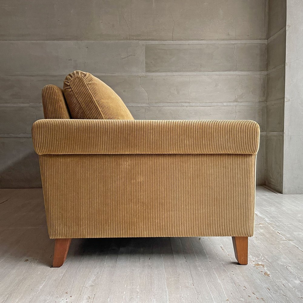 トラックファニチャー TRUCK FURNITURE FKソファ ジュニア FK SOFA Jr. 2シーター 2人掛け F-21 グリーンコーデュロイ フェザークッション ウォールナット無垢材 定価¥493,900-♪