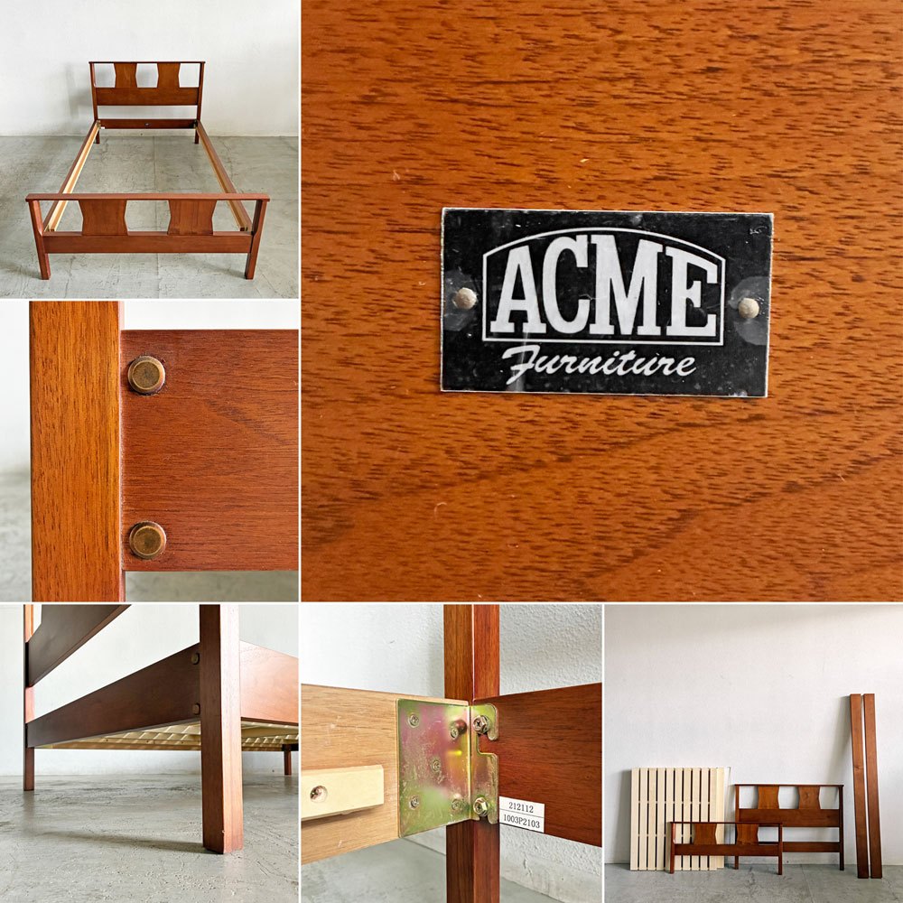 アクメファニチャー ACME Furniture ブルックス BROOKS BED ベッドフレーム セミダブル L204cm アメリカンビンテージスタイル 定価￥89,100- 〓