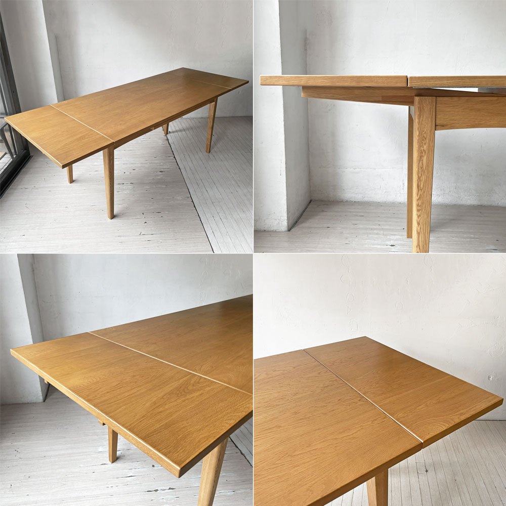 クラッシュゲート CRASH GATE ノル NOR パウス PAUSE 伸長式 ダイニングテーブル オーク材 w140~210cm 関家具 定価￥121.000- ★