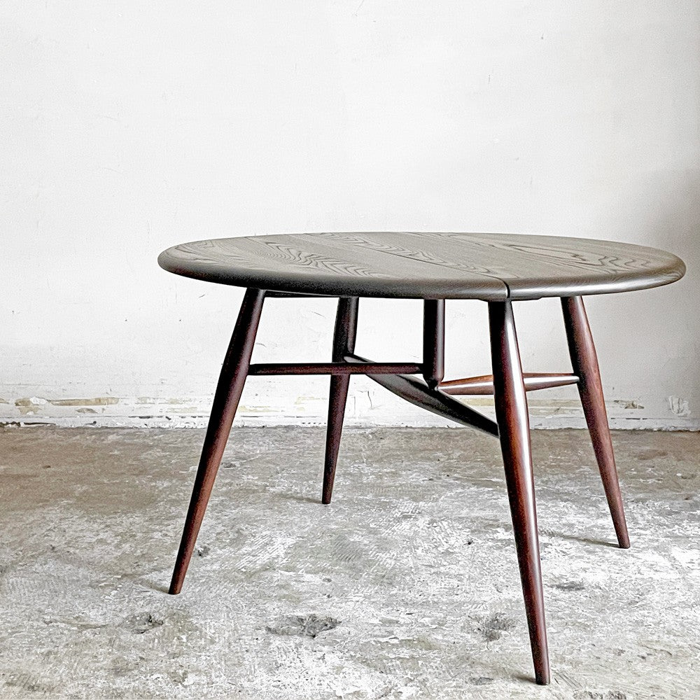 アーコール Ercol ドロップリーフ コーヒーテーブル サイドテーブル エルム×ビーチ材 ブラウン UKビンテージ 英国家具 ■