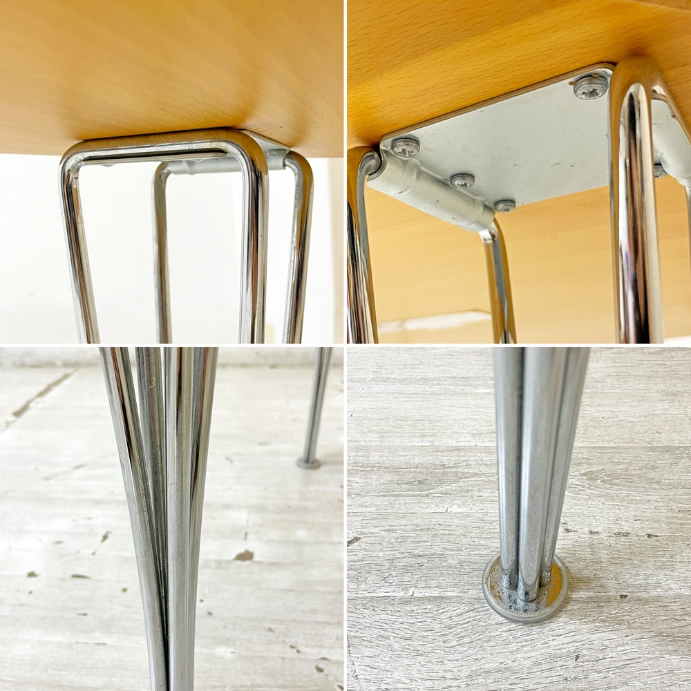 フリッツハンセン Fritz Hansen Bテーブル スーパー円テーブル ダイニングテーブル ビーチ材 ピート・ハイン ブルーノ・マットソン アルネ・ヤコブセン デンマーク 北欧家具 廃番希少 ●