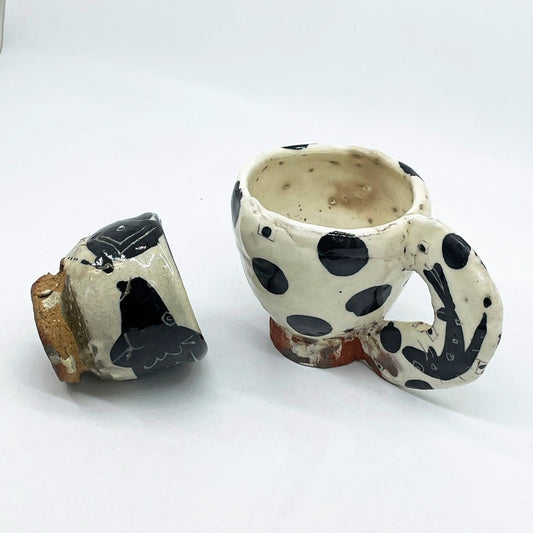 井畑勝江 Katsue Ibata マグカップ モノクロ ドット柄 現代作家 ●