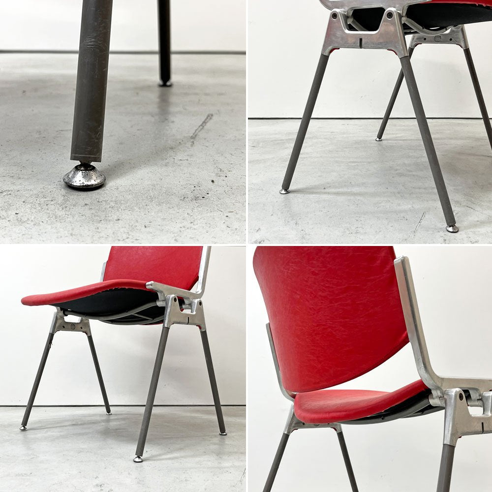 カステリ Castelli DSC 106 ダイニングチェア スタッキングチェア ミーティングチェア  PVCレザー ジャンカルロ・ピレッティ ビンテージ イタリア A ●