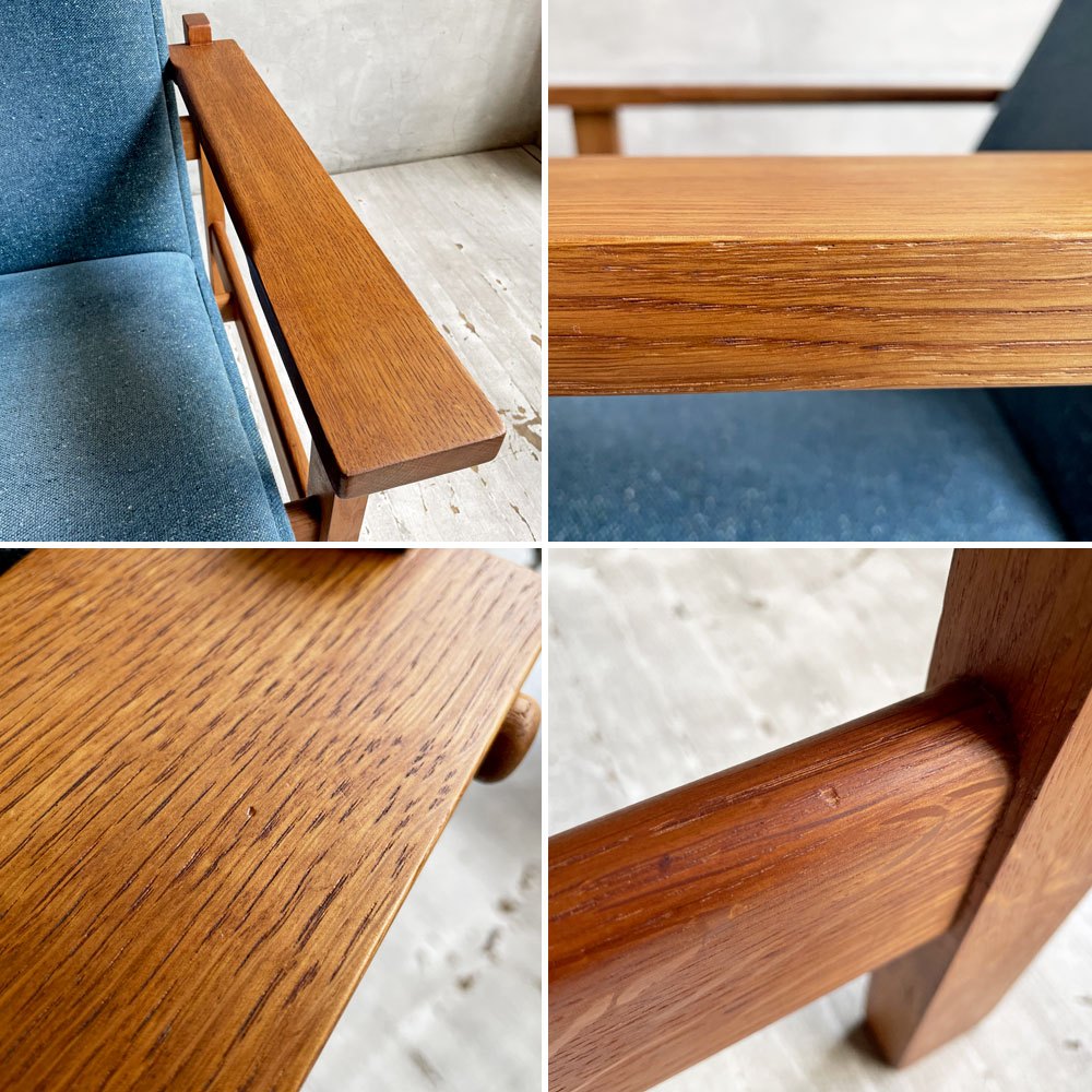 ゲタマ GETAMA GE163A 1Pソファ ラウンジチェア イージーチェア ハイバック オーク無垢材 ハンス・J・ウェグナー ビンテージ 北欧家具 希少 ♪