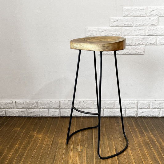 バルス BALS PI バースツール ハイスツール カウンターチェア マンゴー無垢材 アイアンレッグ ダブルティー WTW B ◎