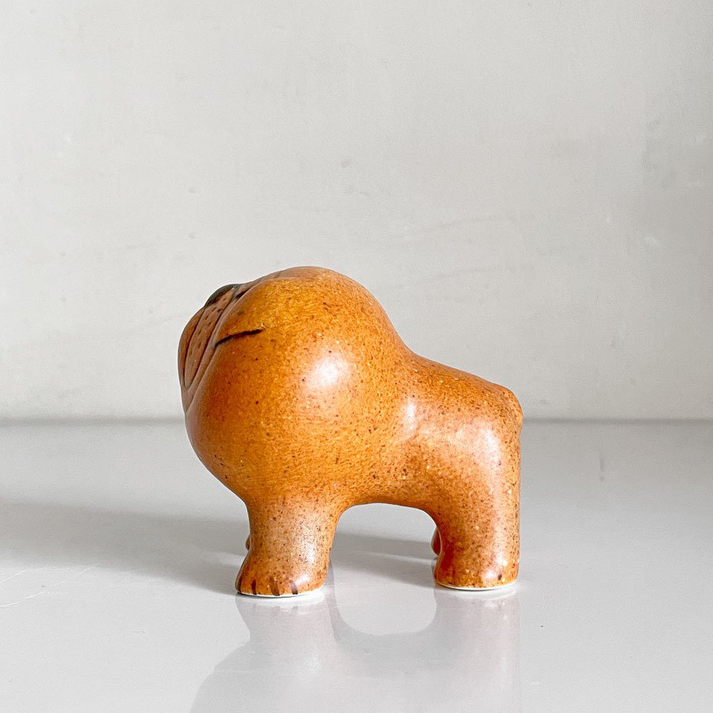 グスタフスベリ KERAMIK STUDION GUSTAVSBERG ケンネル kennel ブルドッグ ミニサイズ 復刻品 ブラウン リサ・ラーソン 陶器 フィギュリン スウェーデン 北欧雑貨 ■