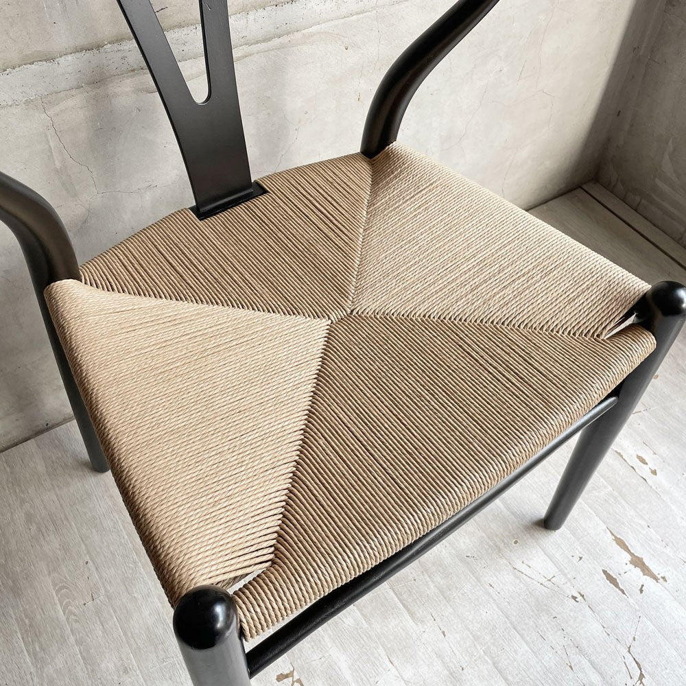 カールハンセン＆サン Carl Hansen & Son CH24 Yチェア ブラックラッカー ビーチ材 ペーパーコード ハンス・J・ウェグナー デンマーク 北欧家具 日本仕様 座面張替済♪