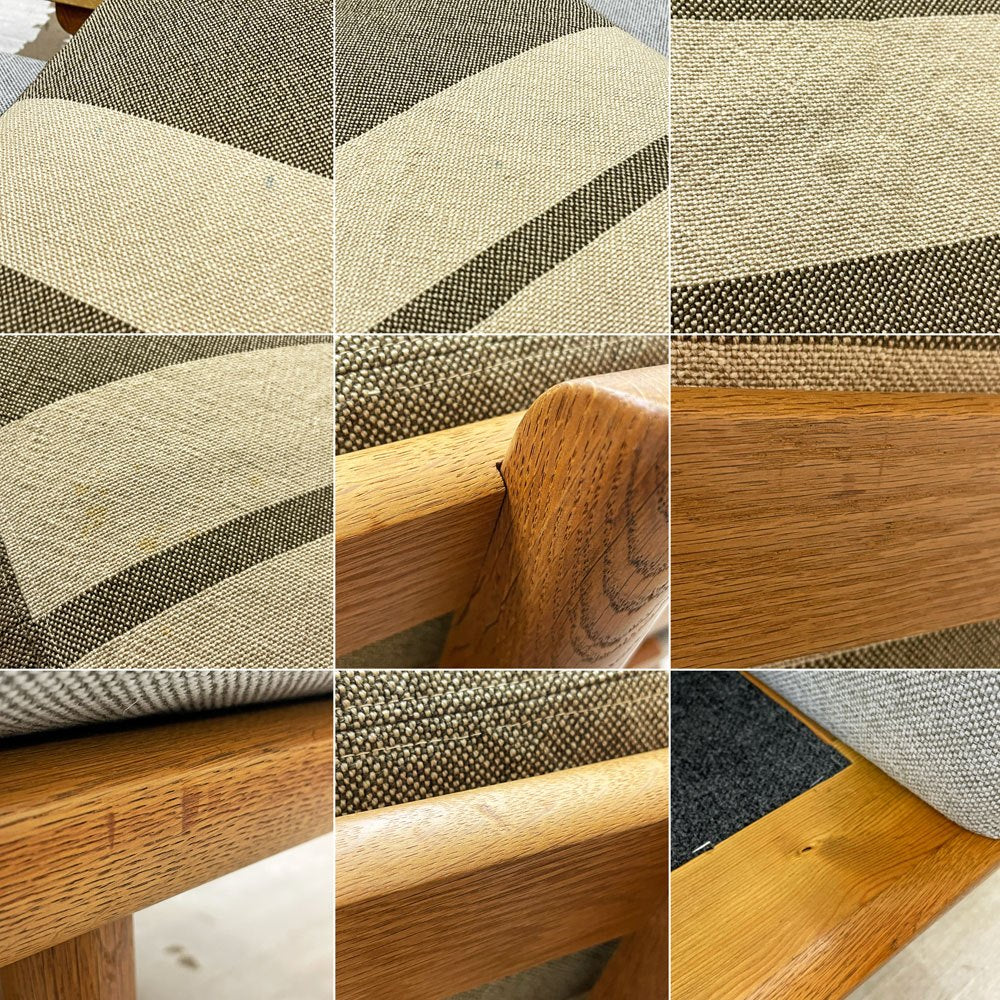 ゲタマ GETAMA GE236 3シーター ソファ ハンス・J・ウェグナー Hans J Wegner ファブリック マハラム社 モード生地 オーク無垢材 北欧 デンマーク ビンテージ ●