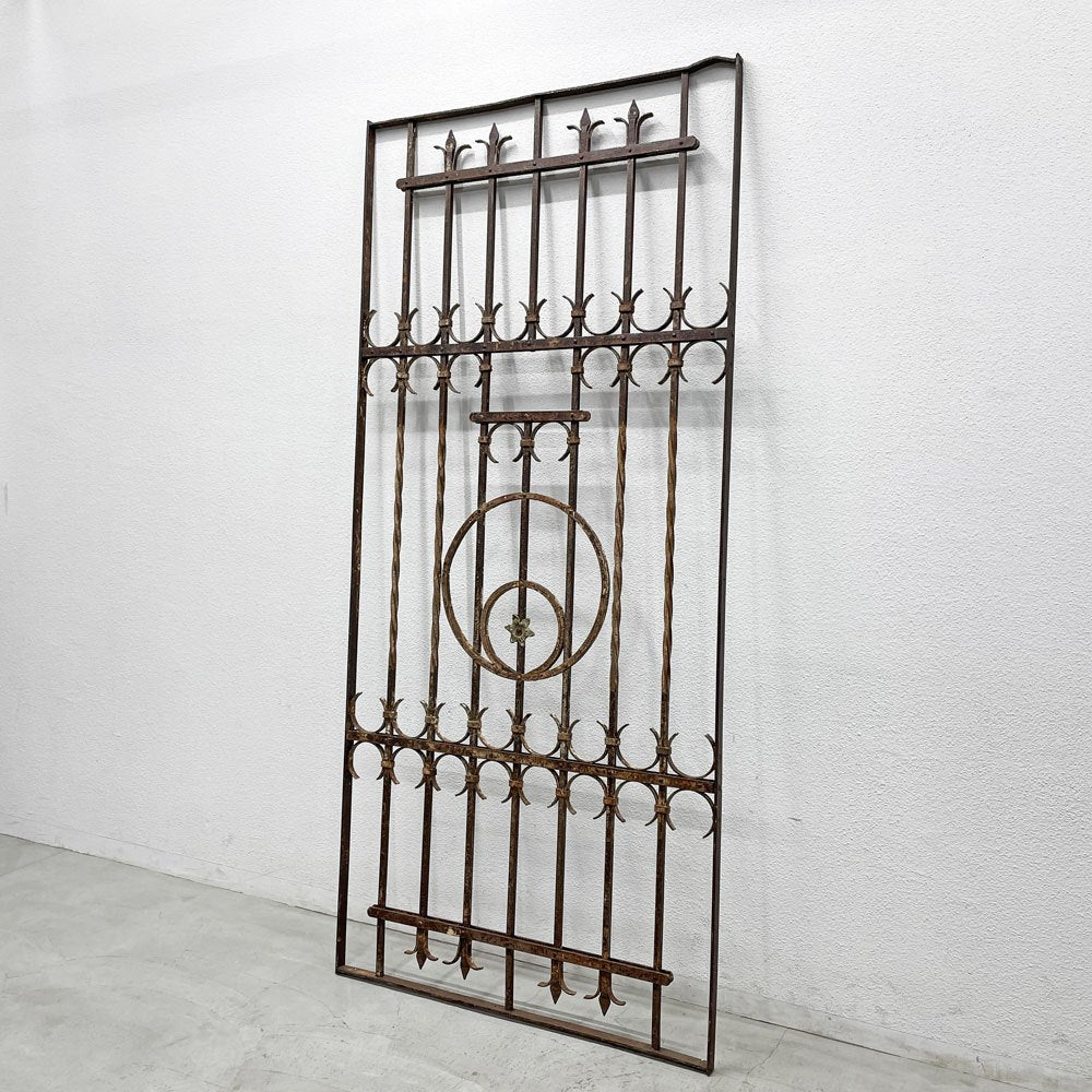 ヨーロピアンビンテージ European Vintage アイアンフェンス ガーデンフェンス 柵 ドア 鉄扉 建具 シャビーシック 店舗什器 〓