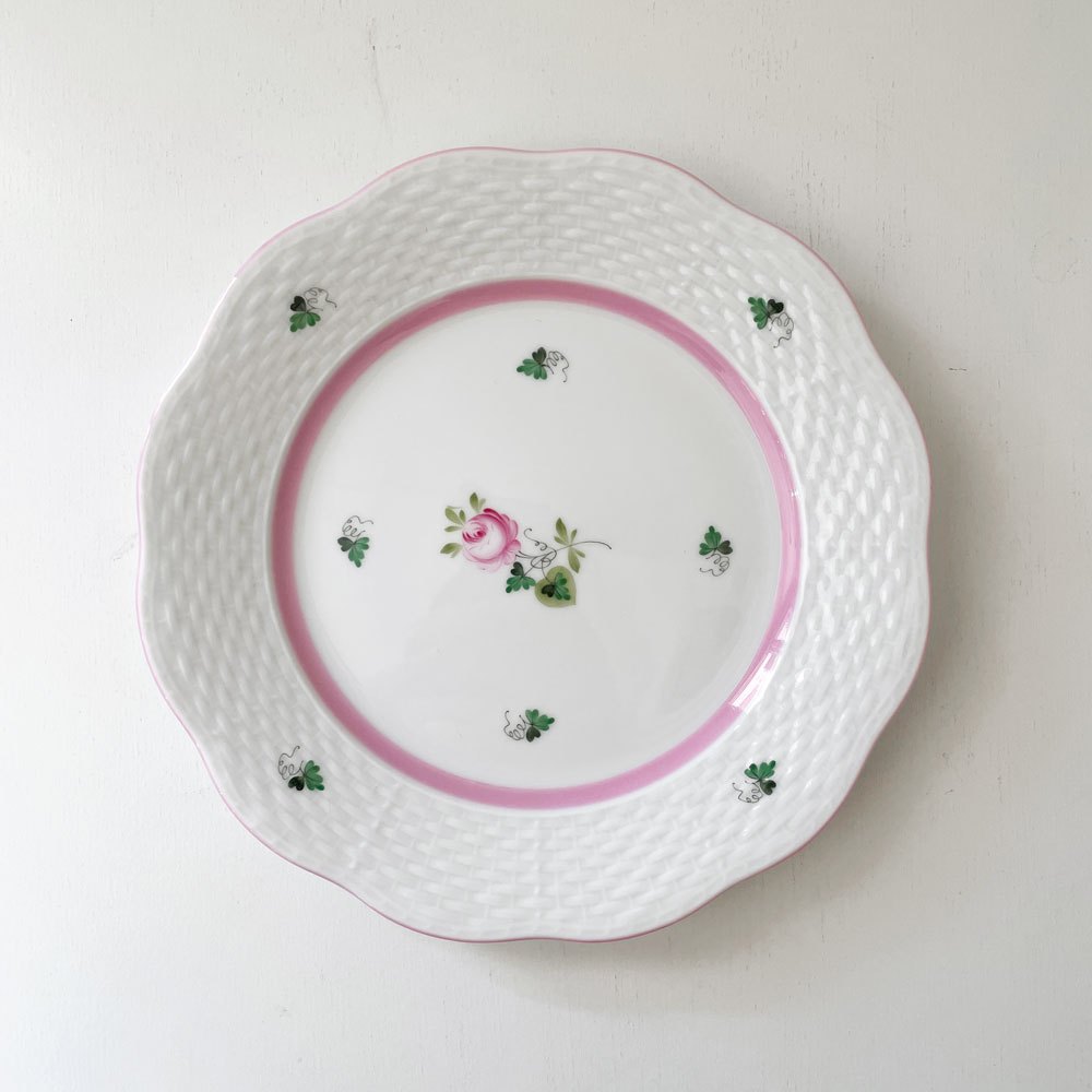 ヘレンド HEREND ウィーンの薔薇 デザートプレート 19cm ピンク 陶器 ハンガリー 定価￥26,400- A ◎
