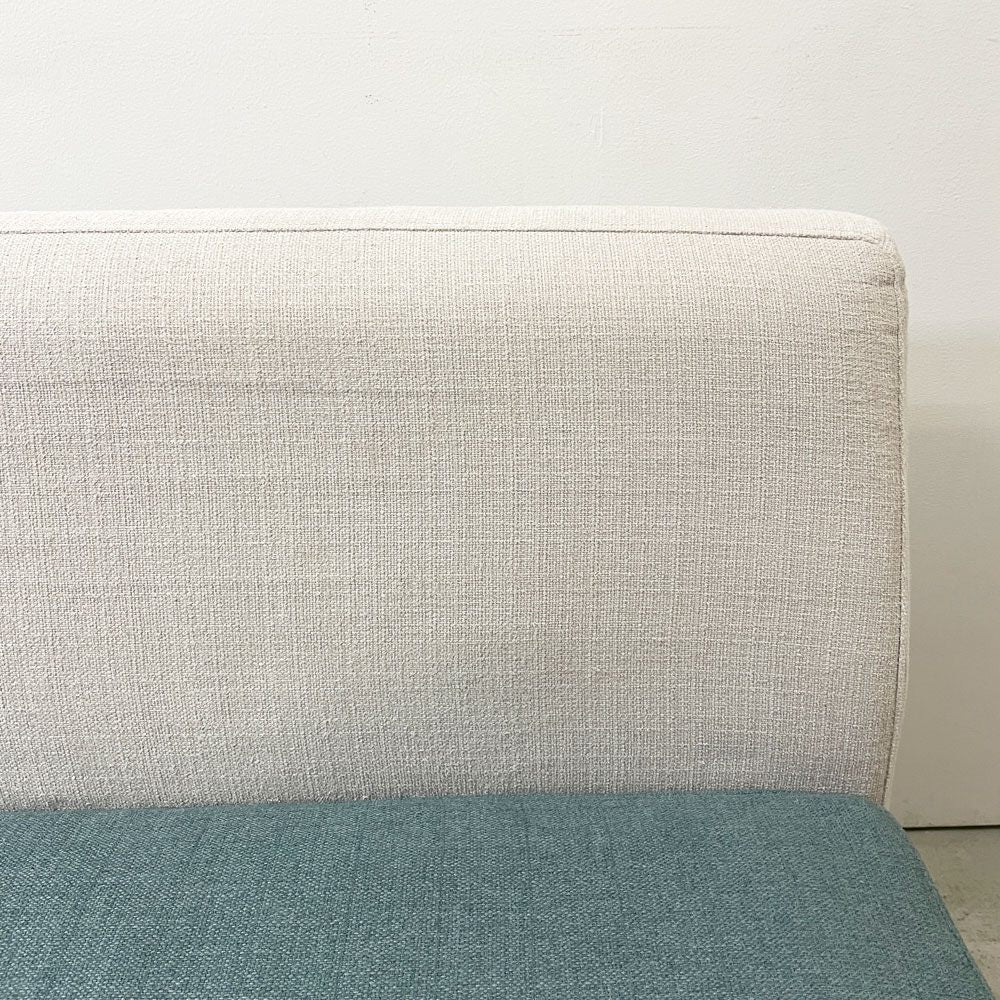 モモナチュラル Momo natural アルネ レイドバック ベンチ ARNE LAID-BACK BENCH ハーフバックベンチ HALF BACK BENCH アームレス リビングダイニングソファ 2P 2人掛け ベージュカラー ファブリック カバーリング  アルダー材 ●