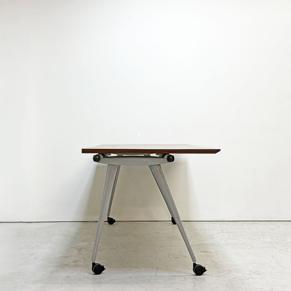 ハーマンミラー Herman Miller アバックエンバイロメンツ ABAK ミーティングテーブル デスク W180cm ウォールナットカラー キャスター付き ティム・ウォレス ●