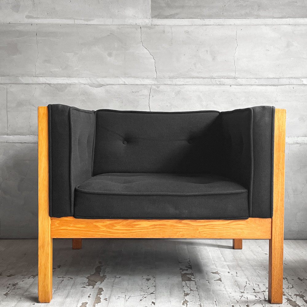 ハーマンミラー Herman Miller ネルソンキューブ アームチェア ラウンジチェア 1pソファ オーク無垢材 ジョージネルソン George Nelson ♪