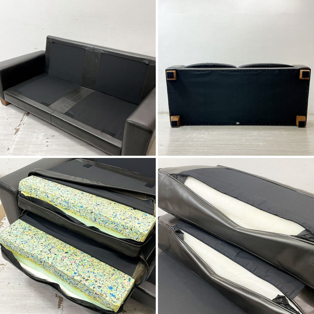 アクメファニチャー ACME Furniture フレスノ FRESNO SOFA 3シーター ソファ オイルレザー 本革 ダークブラウン ビンテージスタイル ●