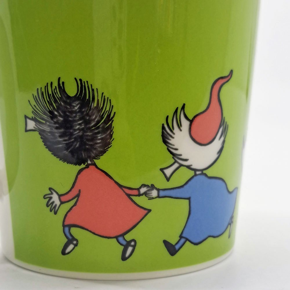 アラビア ARABIA ムーミン Moomin マグカップ トフスランとビフスラン ライトグリーン 廃番 フィンランド 北欧食器 ●