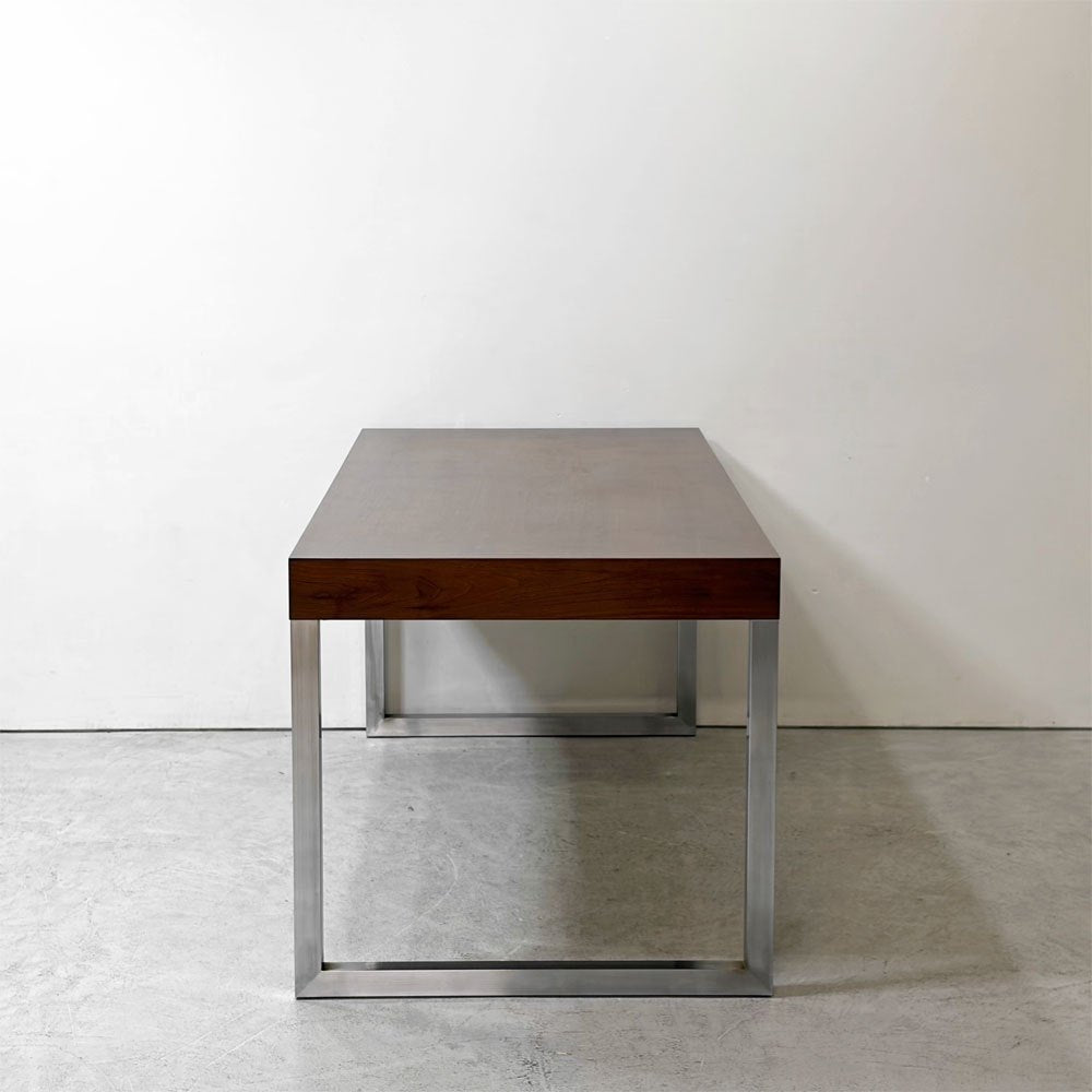 イデー IDEE アティーノ ATINO デスク ダイニングテーブル ワークテーブル ウォールナット材 スチール 抽斗2杯 W180cm モダンデザイン 廃番希少 ●