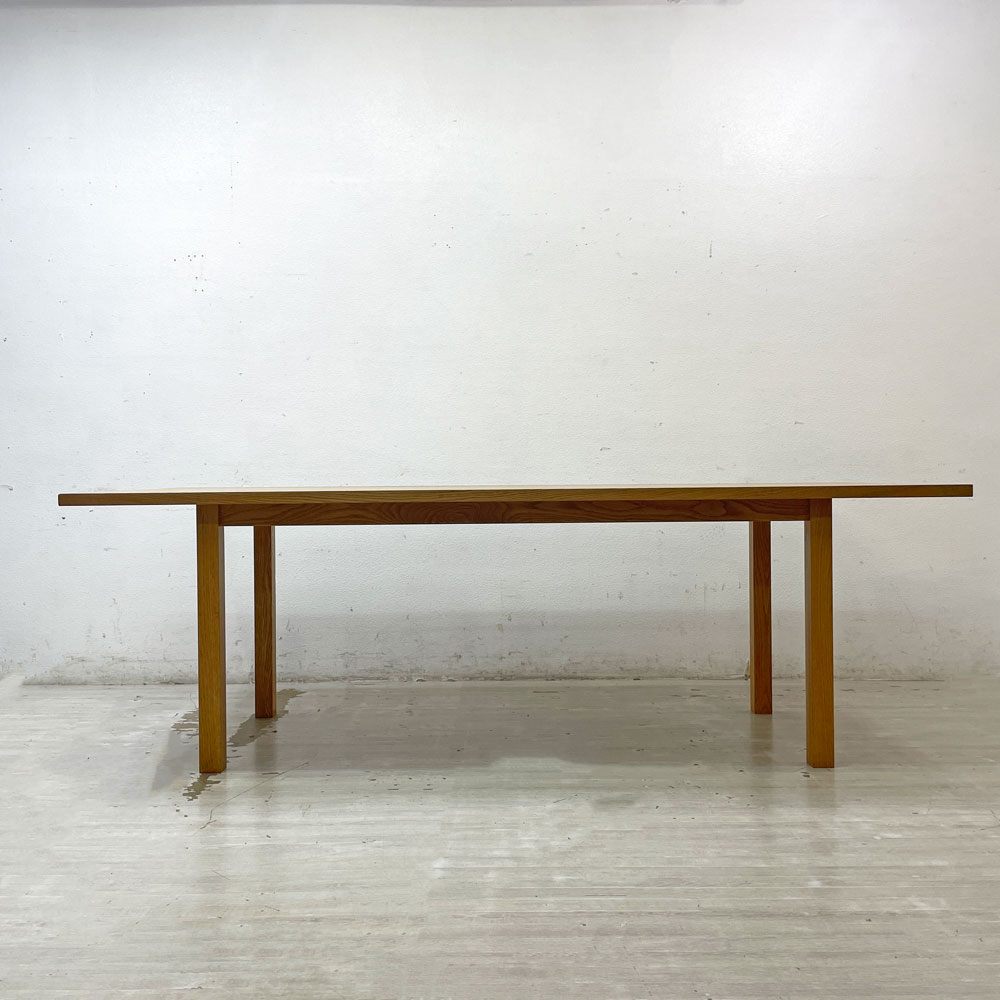 無印良品 MUJI リアルファニチャー REAL FURNITURE ダイニングテーブル オーク無垢集成材 シンプル ナチュラルテイスト W220cm ●