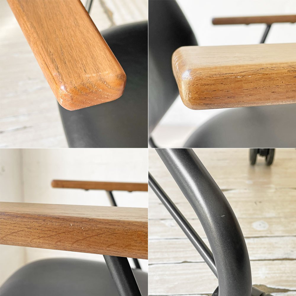 クラッシュゲート CRASHGATE ノットアンティークス Knot Antiques アボック ABOCK デスクチェア ブラック オーク材 肘付き 展示美品 ★