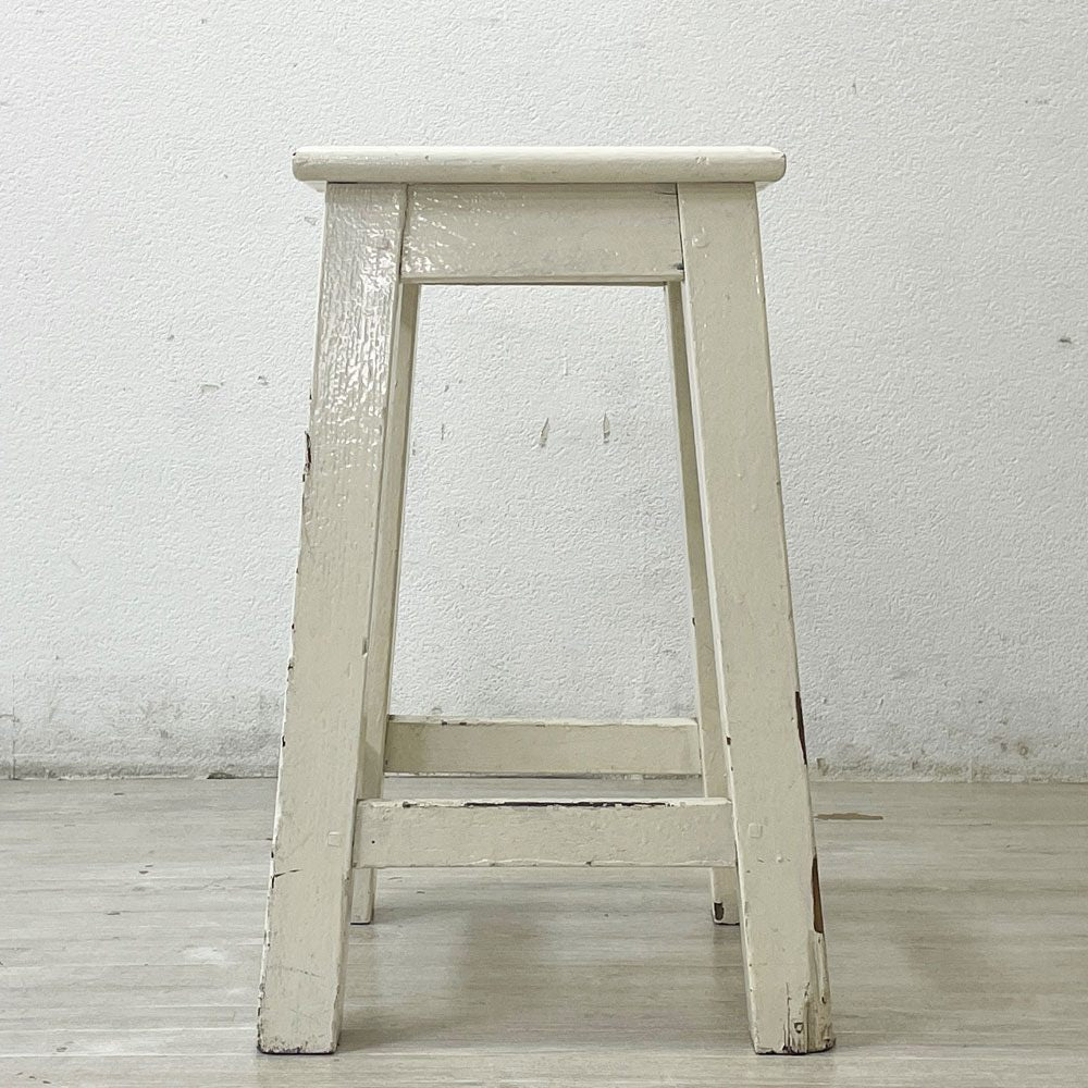 フェール トラヴァイユ Fer travail GOMENOL Wood stool H55.5 スツール シャビーシック インダストリアル A ●