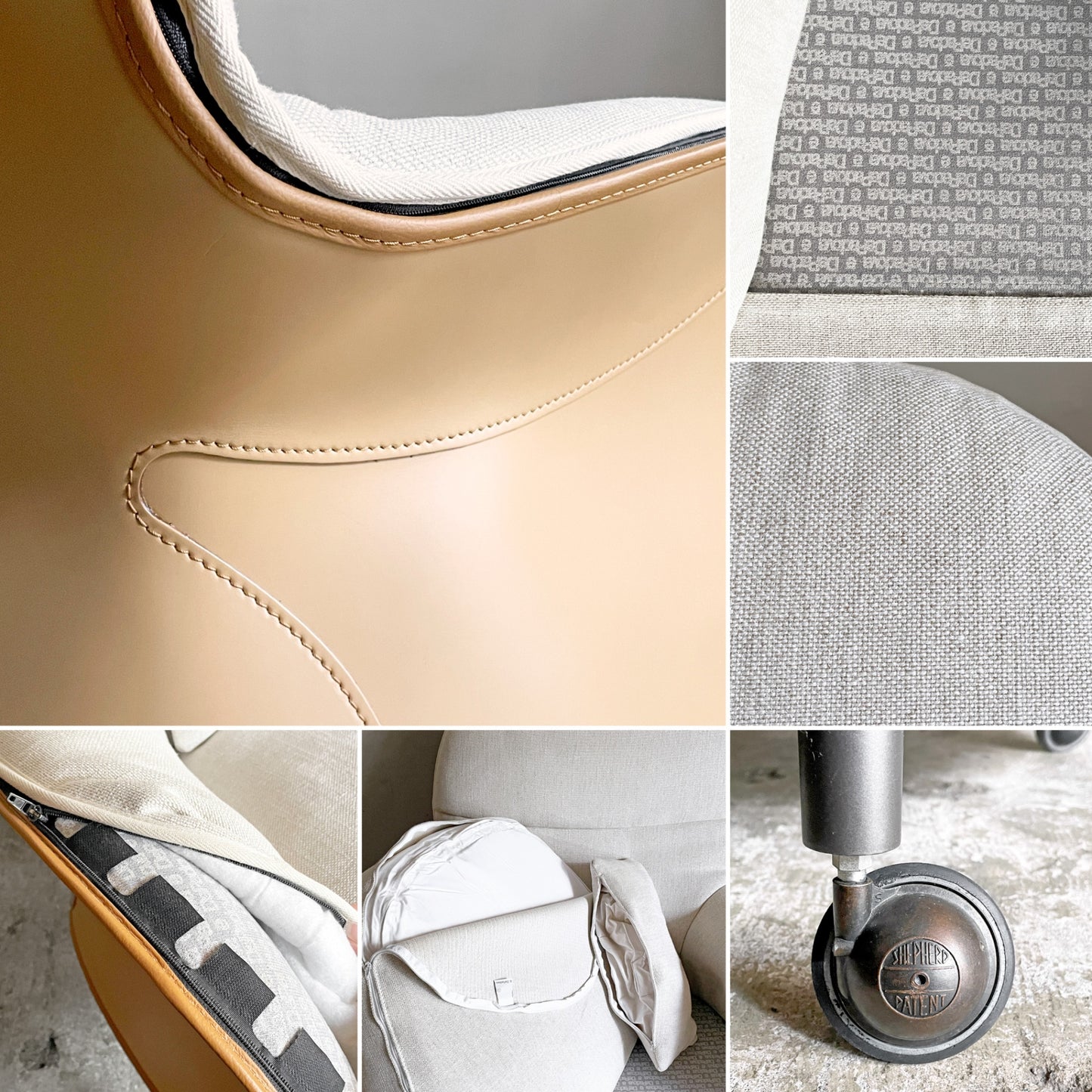 デパドヴァ Depadova ルイジアナ Louisiana ラウンジチェア 本革 フェザー キャスター ヴィコ・マジストレッティ イタリアモダン ■