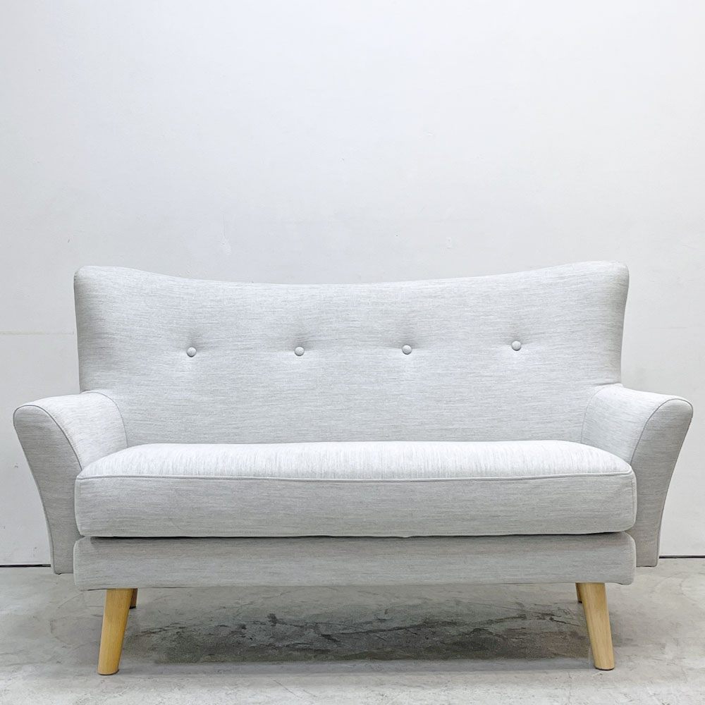 フランフラン Francfranc フルレット 2シーター カウチソファ ローソファ L字ソファ 3way ファブリック ベージュ オットマン付き W130.5cm ●