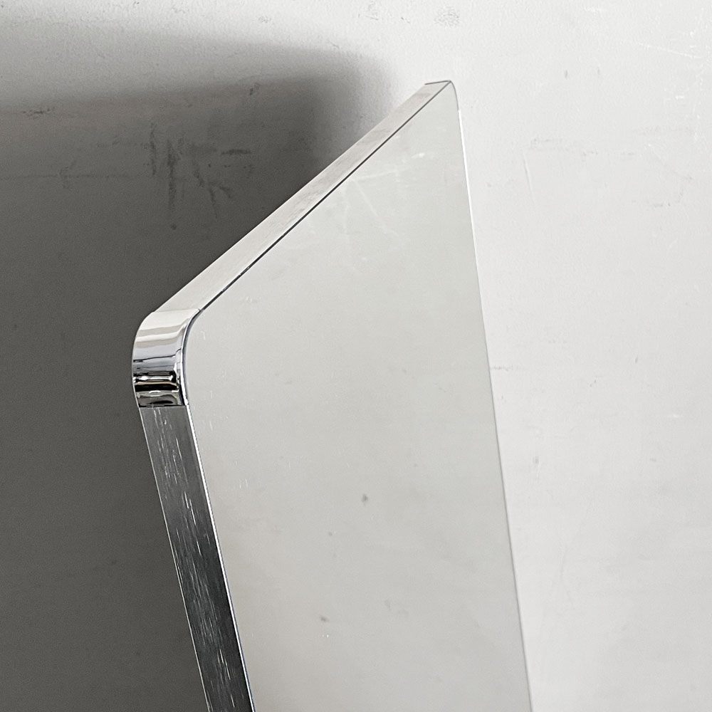 モダンデザイン Modern design ヘアライン シルバー フレーム スタンドミラー 姿見 鏡 H160cm シンプルデザイン ■