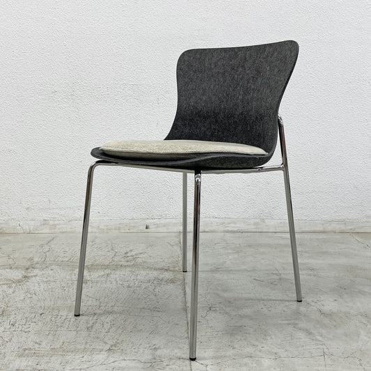 リーンロゼ ligne roset エットリアーノ チェア Ettoriano Chair ダイニングチェア フェルト生地 スチールベース ミニマルデザイン B 〓