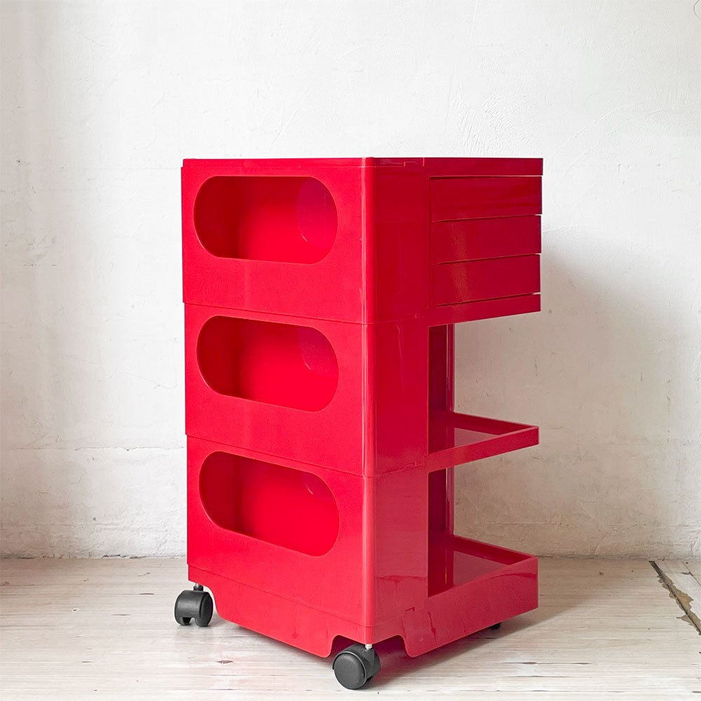 ビーライン B-LINE ボビーワゴン BOBY WAGON 3段3トレー レッド ジョエ・コロンボ メトロクス MoMA イタリア 定価￥82,500- ★