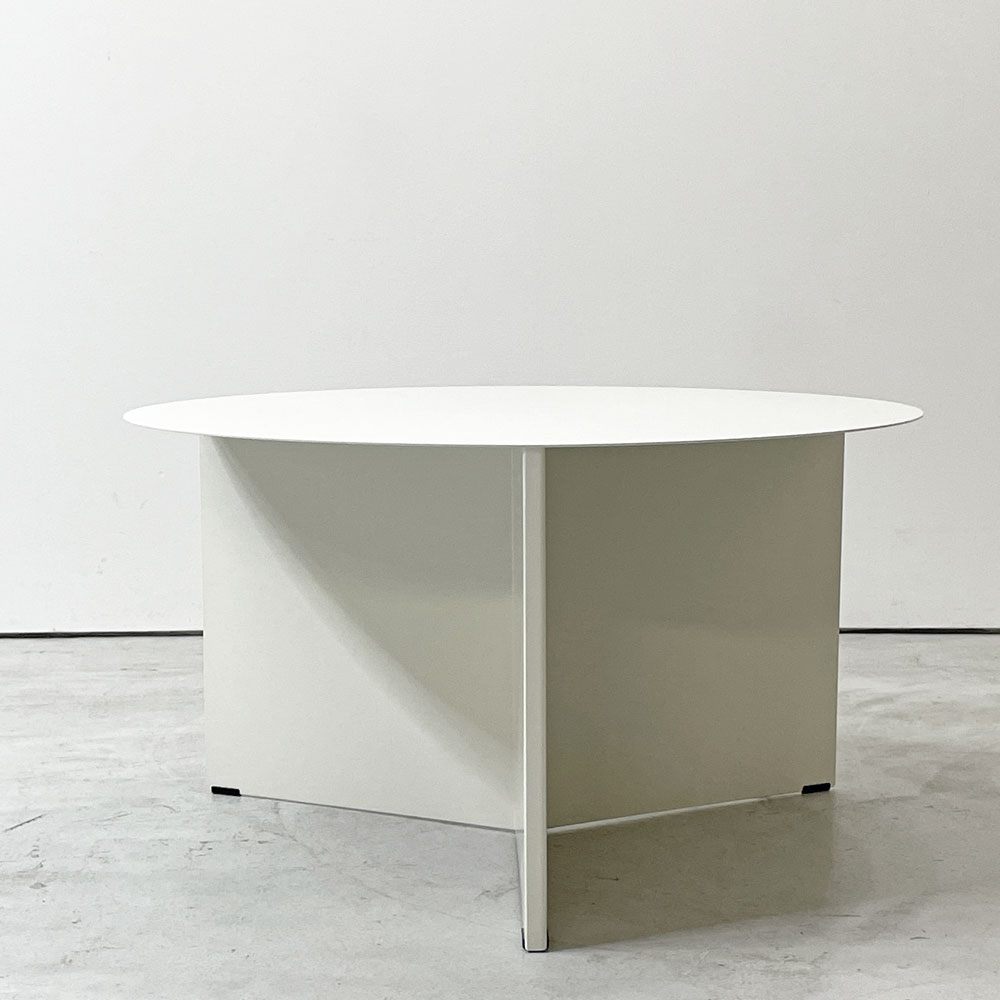 ヘイ HAY スリットテーブル SLIT TABLE XL ホワイト スチール サイドテーブル ローテーブル コーヒーテーブル ラウンド Φ65cm モダン デンマーク 北欧家具 ●