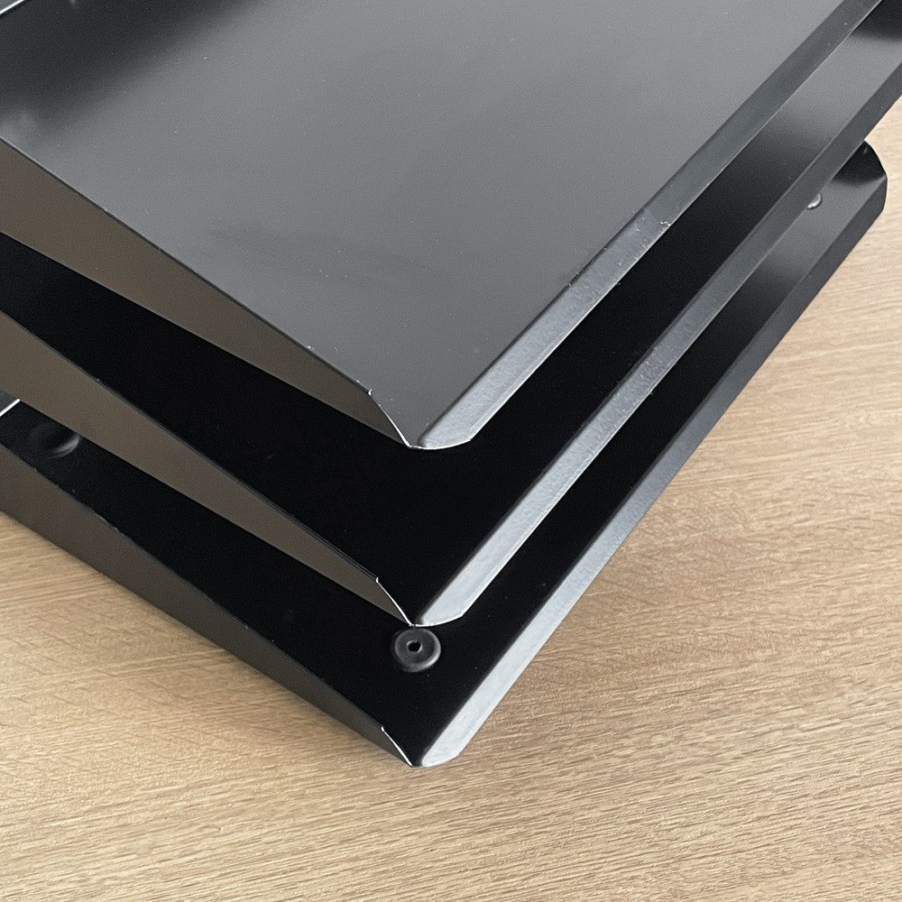 ビスレー BISLEY 3段 レターラック ブラック 書類棚 A4サイズ 横型 W38.5cm 壁掛け可 デスクアクセサリー 英国 A ■