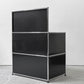 ユーエスエムハラー USMハラー USM Haller デスク キャビネット オープンシェルフ 配線孔 グラファイトブラック アジャスター スイス ●