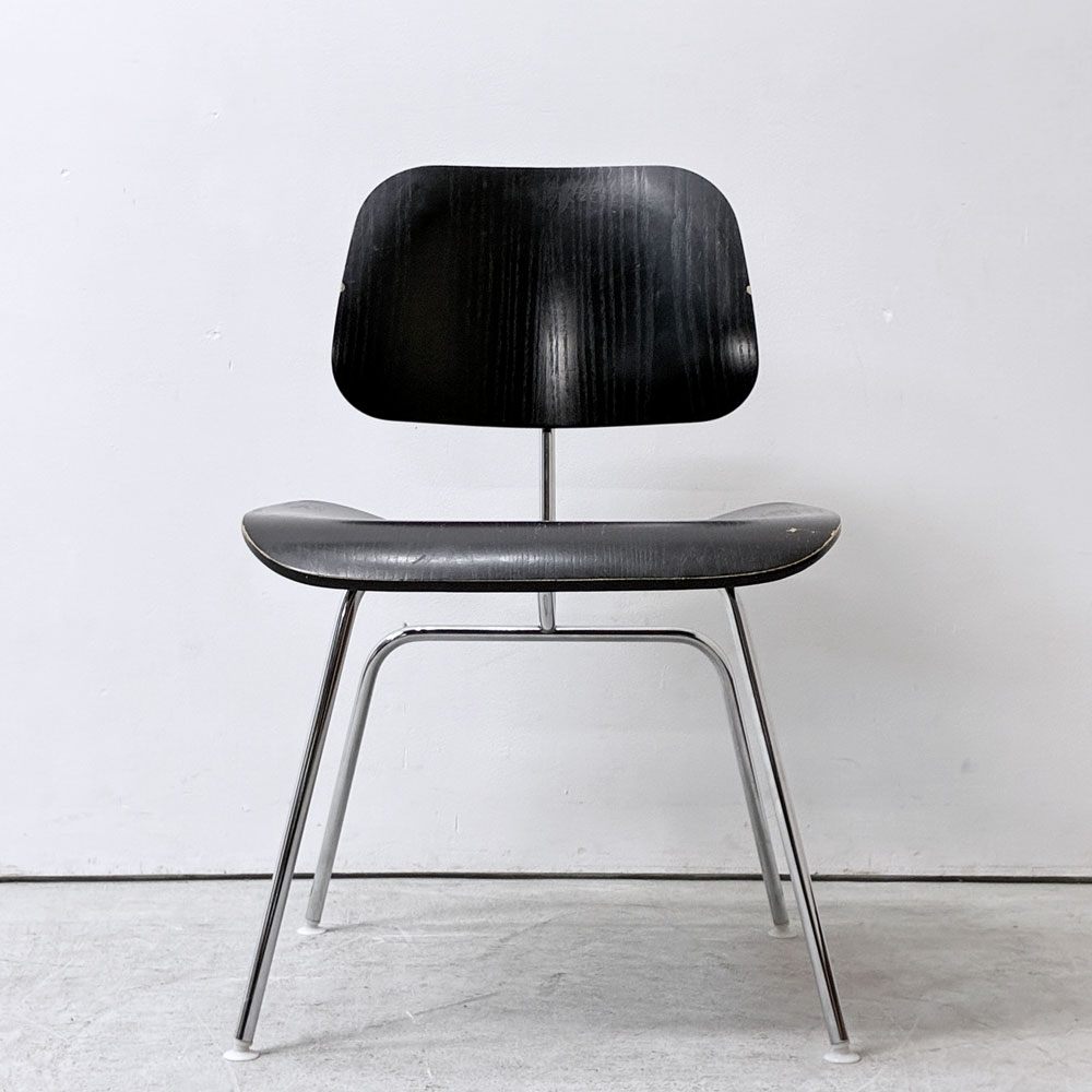 ハーマンミラー Herman Miller DCM  ダイニングチェア プライウッドチェア エボニー ブラックカラー メタルレッグ C&R イームズ ●