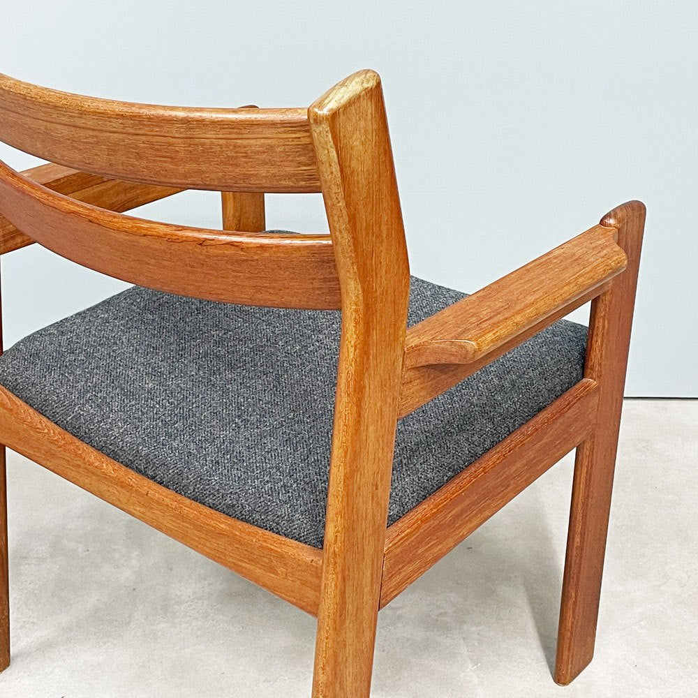辻木工 TSUJI MOKKO チーク材 ダイニング アームチェア ファブリック張替済み ビンテージ vintage 北欧スタイル B ◎