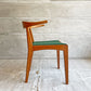 ウッドユウライクカンパニー WOOD YOU LIKE COMPANY アイチェア クッション AI CHAIR ハーフアームチェア チェリー無垢材 ファブリック グリーン 座面張替済 A ♪