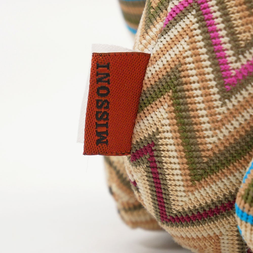 ミッソーニ MISSONI テディベア ぬいぐるみ イタリア 幾何学模様 ベージュベース ●