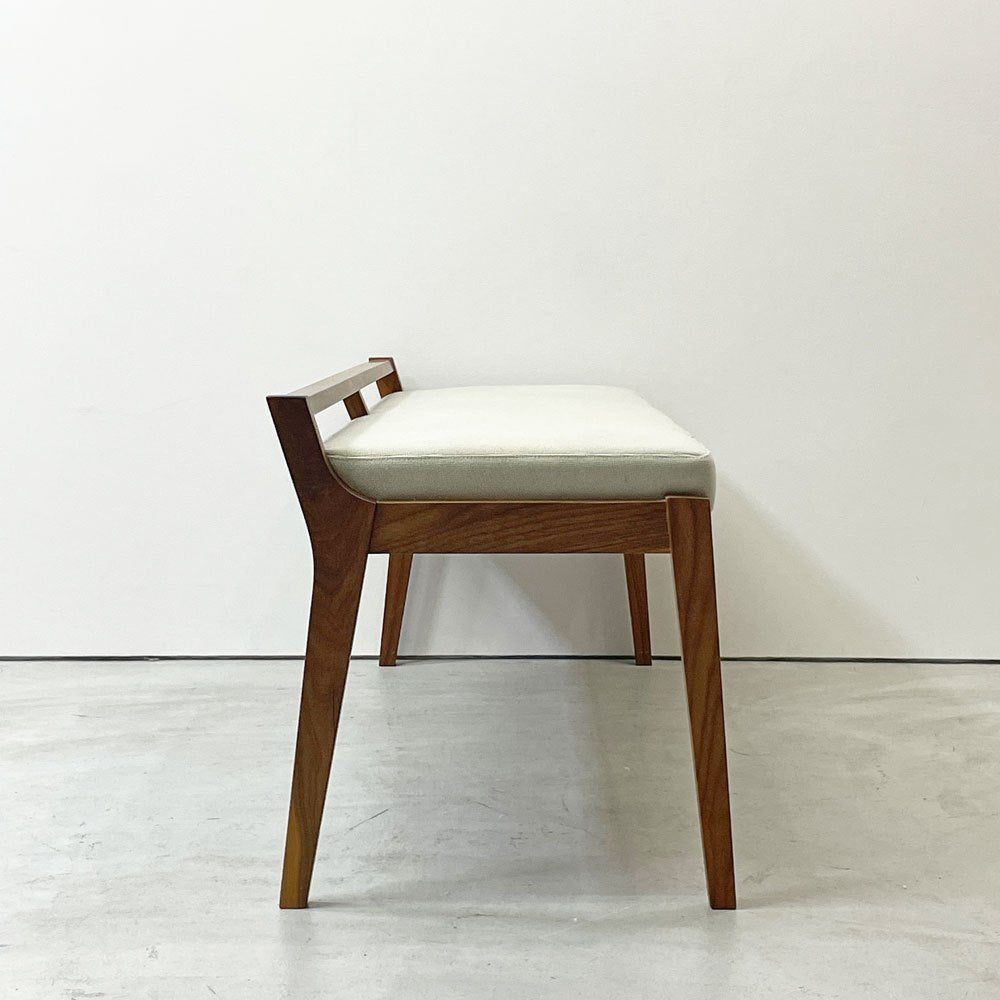 アジム AJIM イビザ ibiza bench ベンチ ダイニングベンチ ウォールナット無垢材 ファブリック ナチュラルモダン 国産家具 ●
