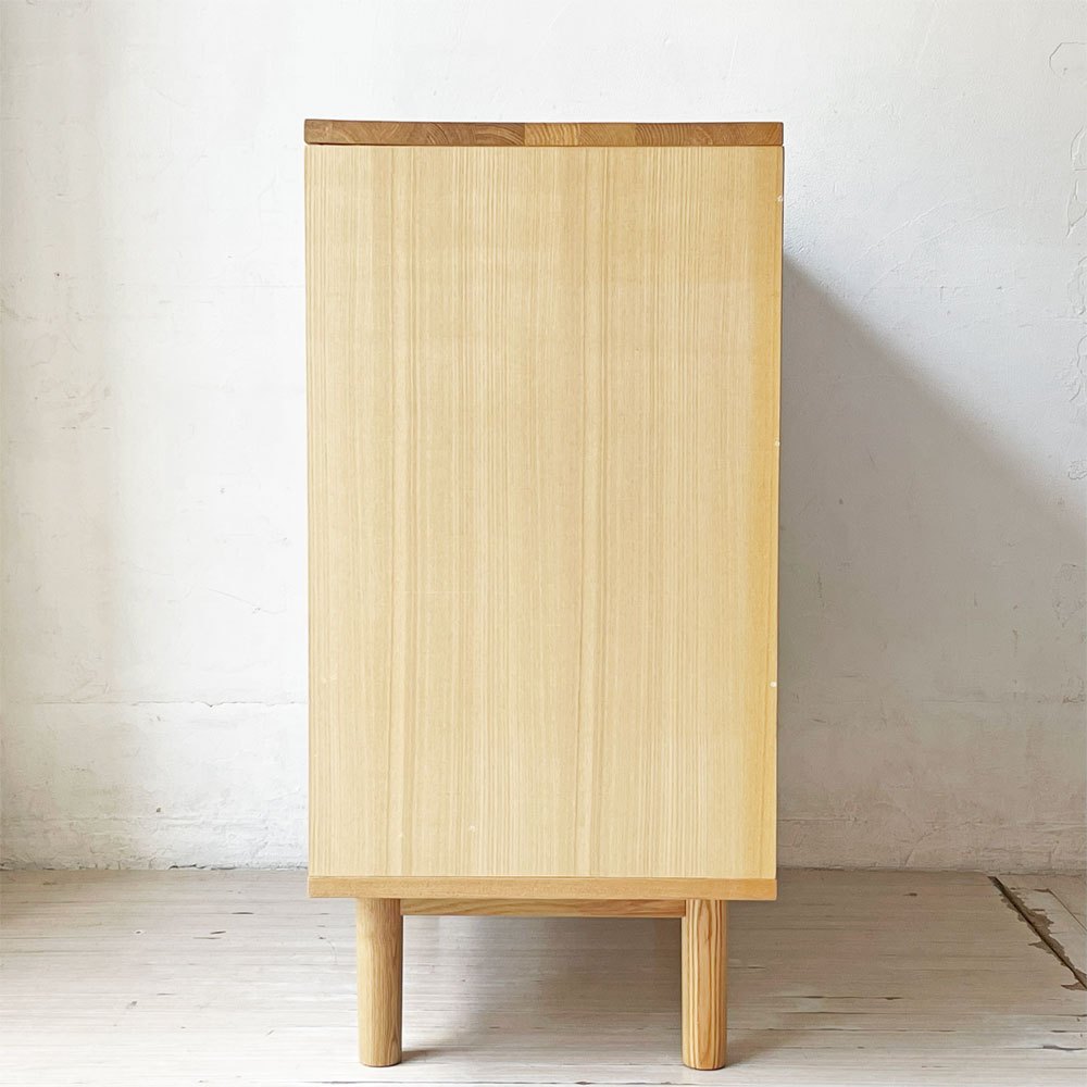 無印良品 MUJI キャビネット シェルフ タモ材 丸脚 廃番 ナチュラル シンプルモダン ★