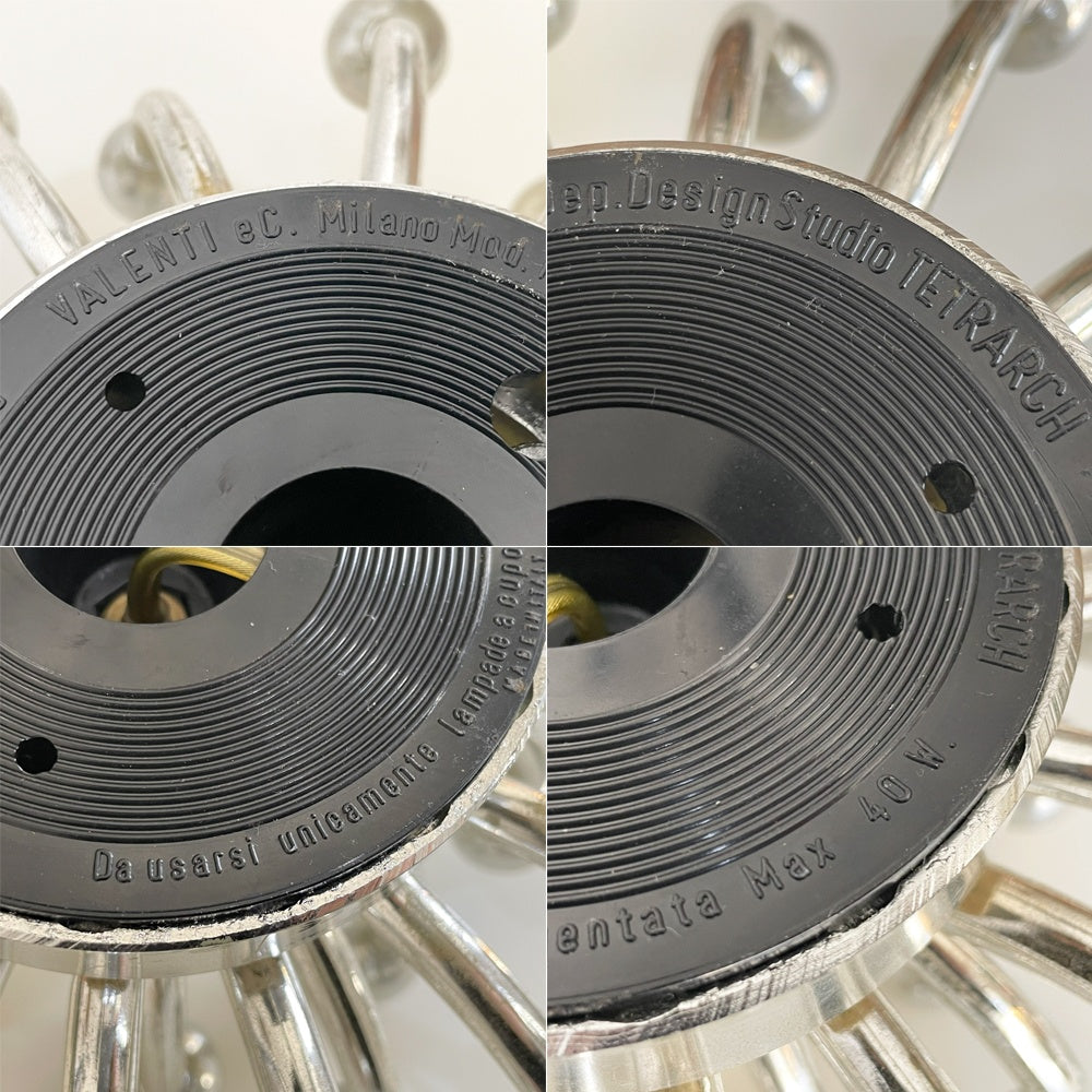 ヴァレンティ・ルーチェ Valenti Luce Studio Tetrarch ピスティロ ウォールランプ Pistillino 60’s イタリア ビンテージ クローム ★