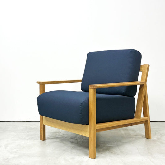 無印良品 MUJI ソファ本体木製フレーム 1シーター 1Pソファ ウレタン ポケットコイル ネイビー 参考定価￥44,900- ◎