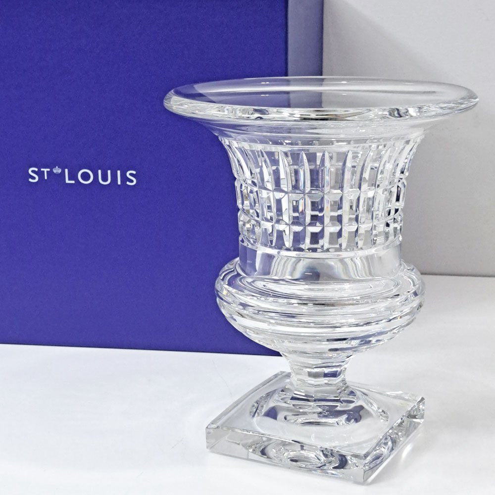 サンルイ SAINT-LOUIS カドリール Quadrille ベース 花瓶 クリスタルガラス H30cm ゴブレット型 フランス ●