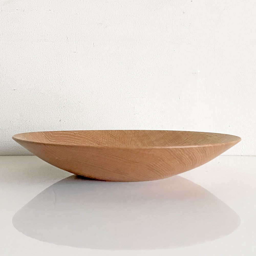 前田洋 ミズナラ 木製プレート 平皿 丸皿 Φ25cm 木工 前田洋工作室 現代作家 A ■