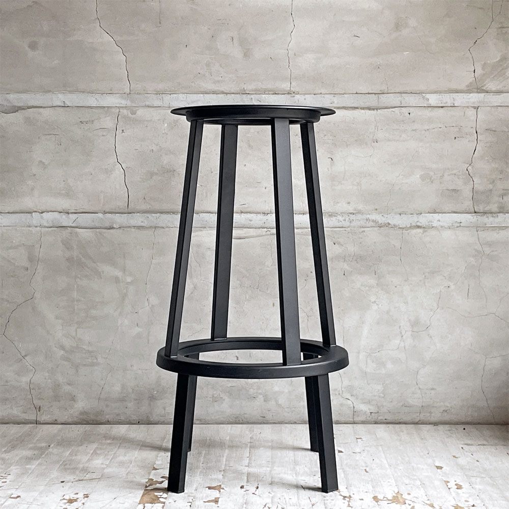ヘイ HAY リボルバー バースツール ロー REVOLVER BAR STOOL LOW H76cm ブラック 回転式座面 レオン・ランズメイヤー デンマーク 定価¥51,700- A ♪