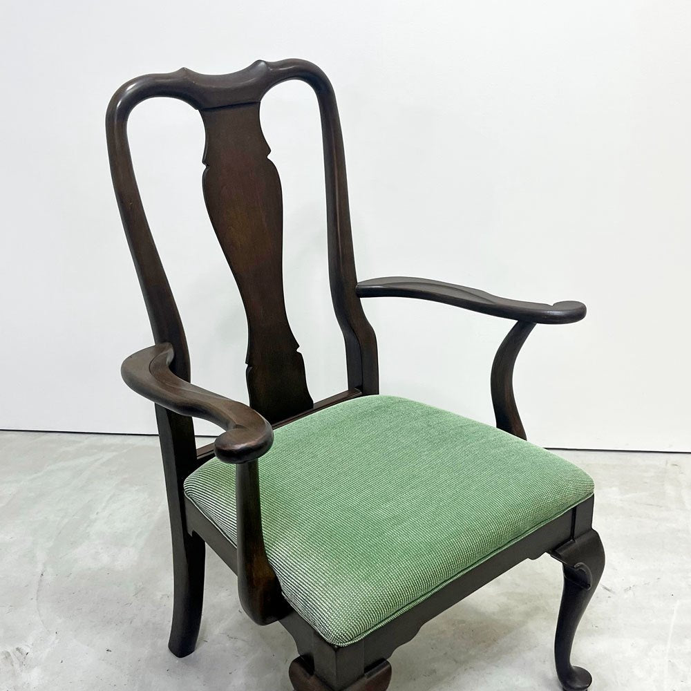 イーセンアーレン ETHAN ALLEN クイーンアンスタイル アームチェア ダイニングチェア ビンテージ Vintage クラシカルデザイン ●