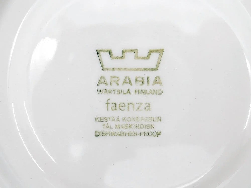 アラビア ARABIA ファエンツァ Faenza ティーカップ＆ソーサー ブラウン Peter Winquist フィンランド ビンテージ 北欧食器 ●